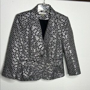 Peter Nygard Silver and Black Textured Blazer